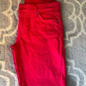 7 For All Mankind Bright Red Skinny Jeans